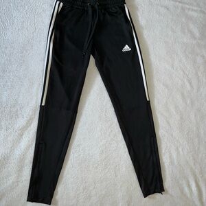 Adidas Women's Black Joggers with White Stripes
